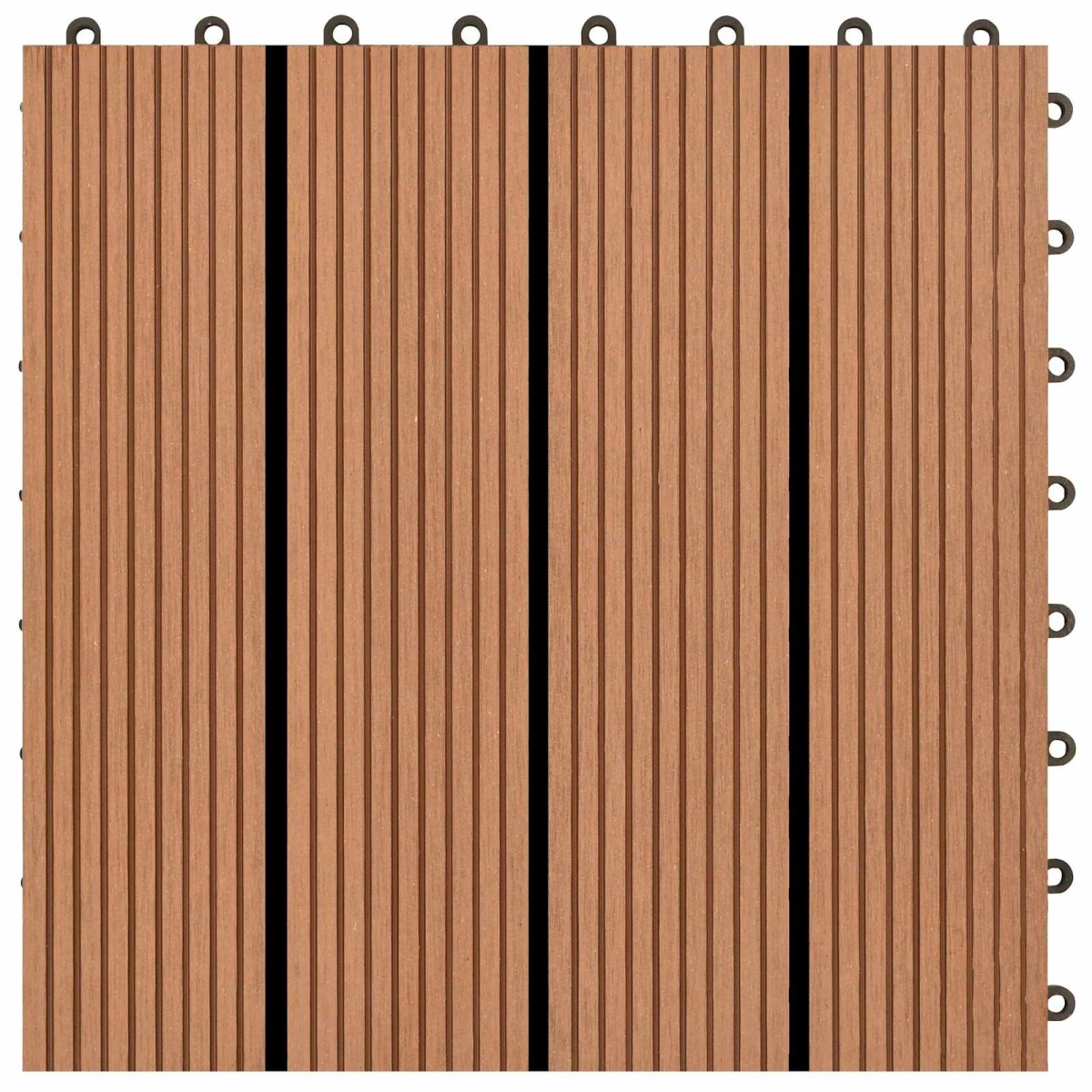 vidaXL Πλάκα Κατασκευής 11 τμχ. Καφέ 30 x 30 cm WPC