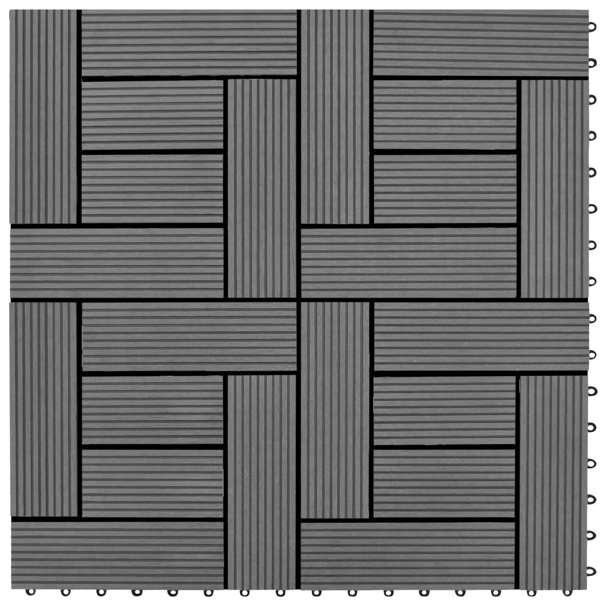 vidaXL Πλάκα Κατασκευής 11 τμχ. Γκρι 30 x 30 cm WPC