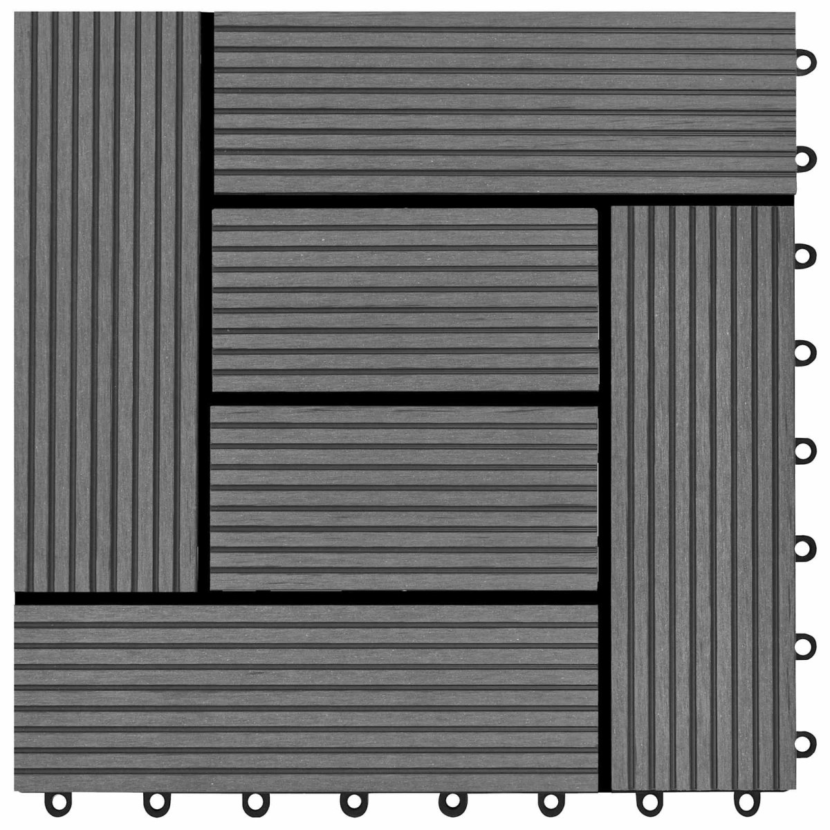 vidaXL Πλάκα Κατασκευής 11 τμχ. Γκρι 30 x 30 cm WPC