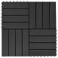 vidaXL Πλάκα Κατασκευής 11 τμχ. Μαύρο 30 x 30 cm WPC