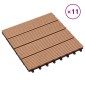 vidaXL Πλάκα Κατασκευής 11 τμχ. Ξύλο teak 30 x 30 cm WPC