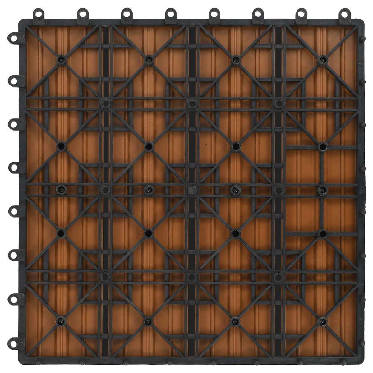 vidaXL Πλάκα Κατασκευής 11 τμχ. Ξύλο teak 30 x 30 cm WPC