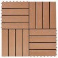 vidaXL Πλάκα Κατασκευής 11 τμχ. Ξύλο teak 30 x 30 cm WPC