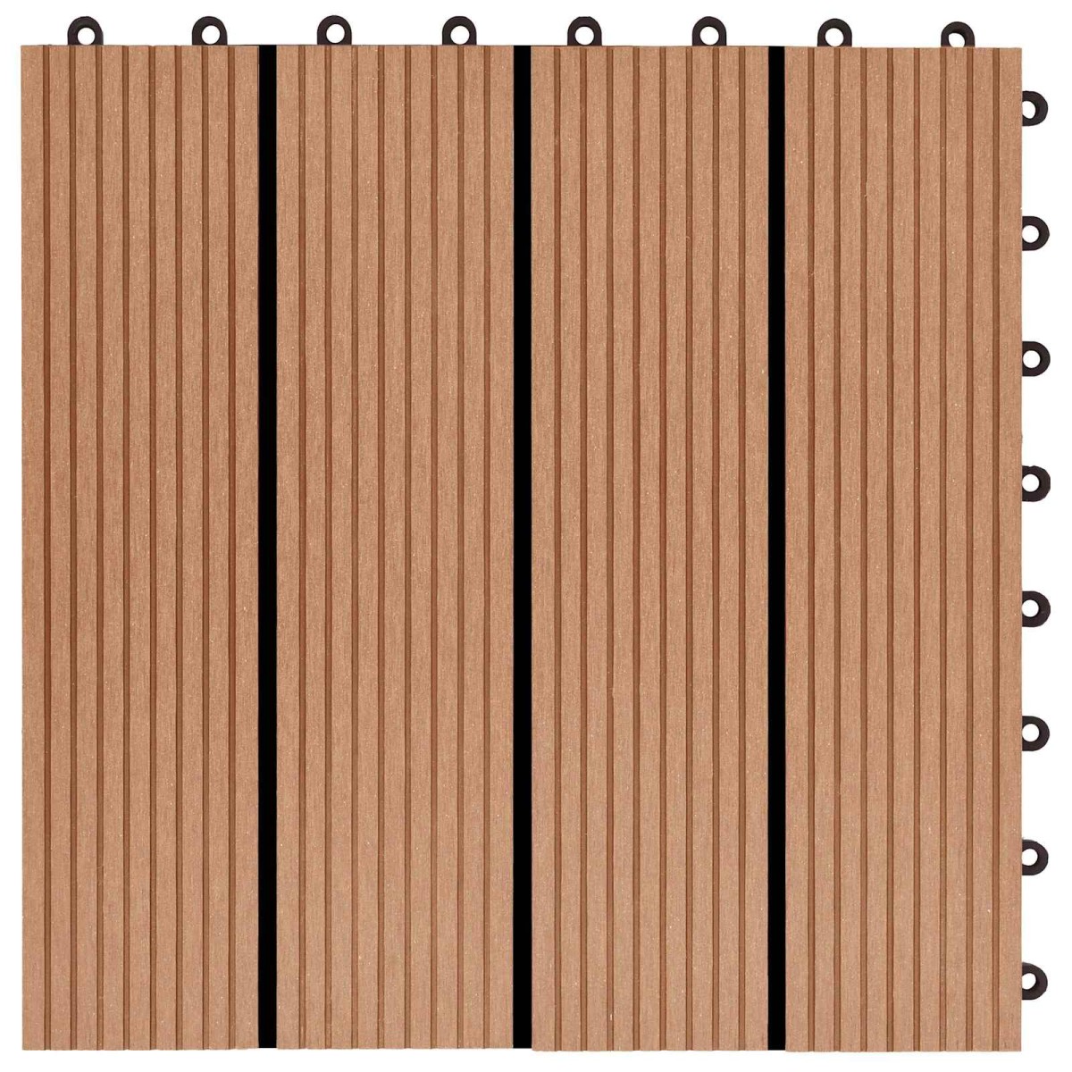 vidaXL Πλάκα Κατασκευής 11 τμχ. Ξύλο teak 30 x 30 cm WPC
