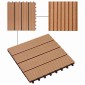 vidaXL Πλάκα Κατασκευής 11 τμχ. Ξύλο teak 30 x 30 cm WPC