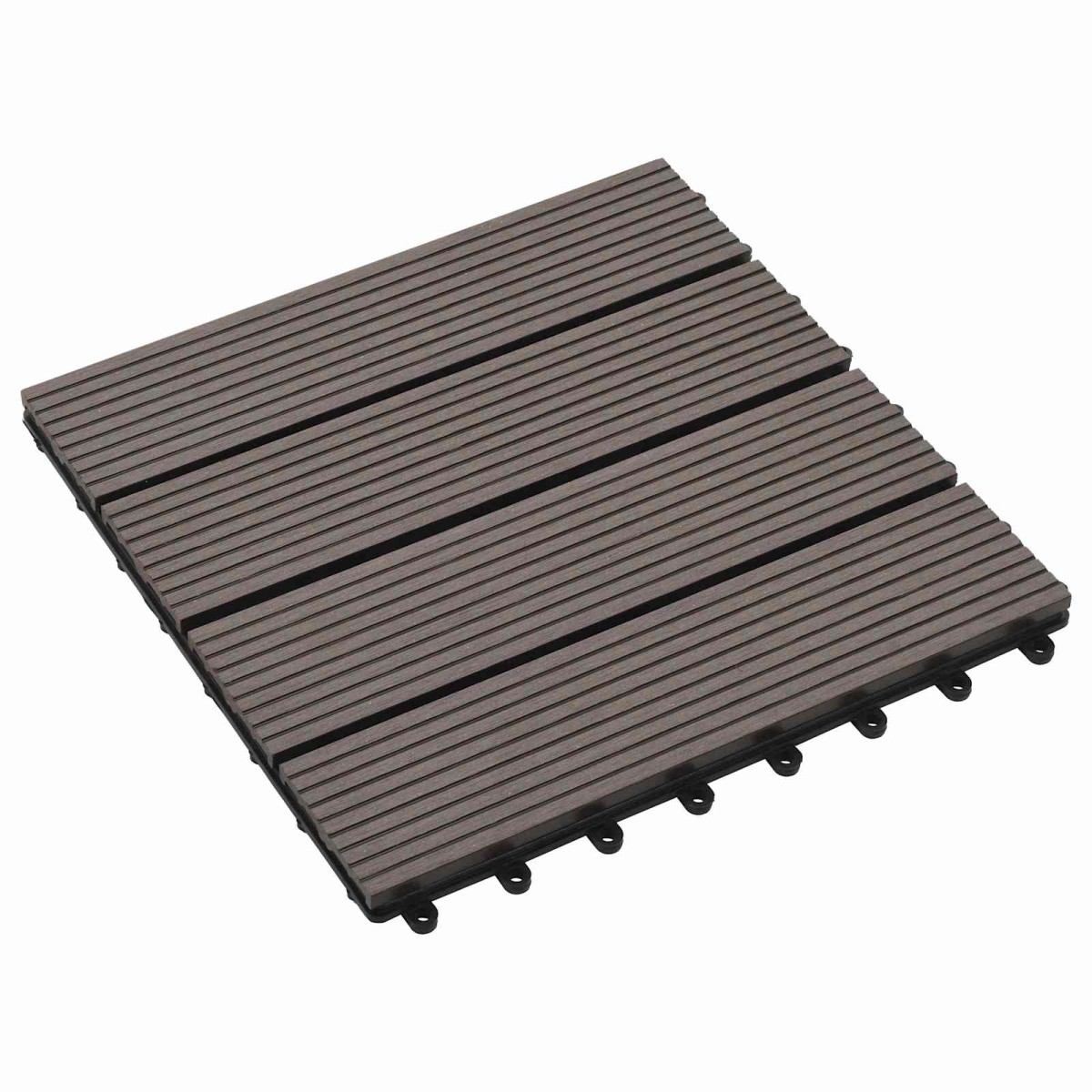 vidaXL Πλάκα Κατασκευής 11 τμχ. Σκούρο Καφέ 30 x 30 cm WPC