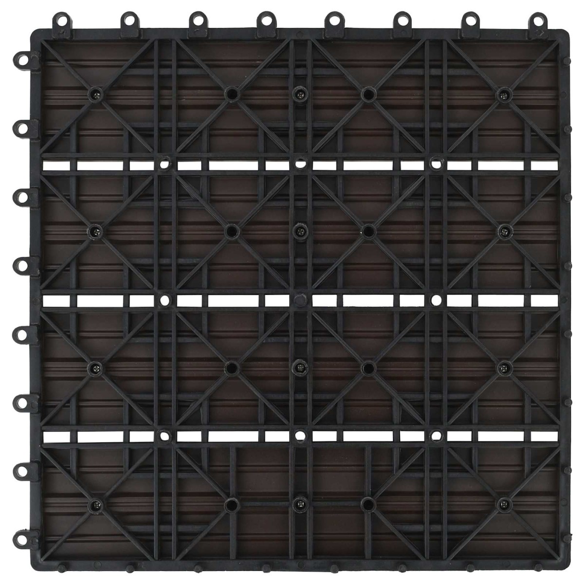 vidaXL Πλάκα Κατασκευής 11 τμχ. Σκούρο Καφέ 30 x 30 cm WPC