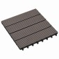vidaXL Πλάκα Κατασκευής 11 τμχ. Σκούρο Καφέ 30 x 30 cm WPC