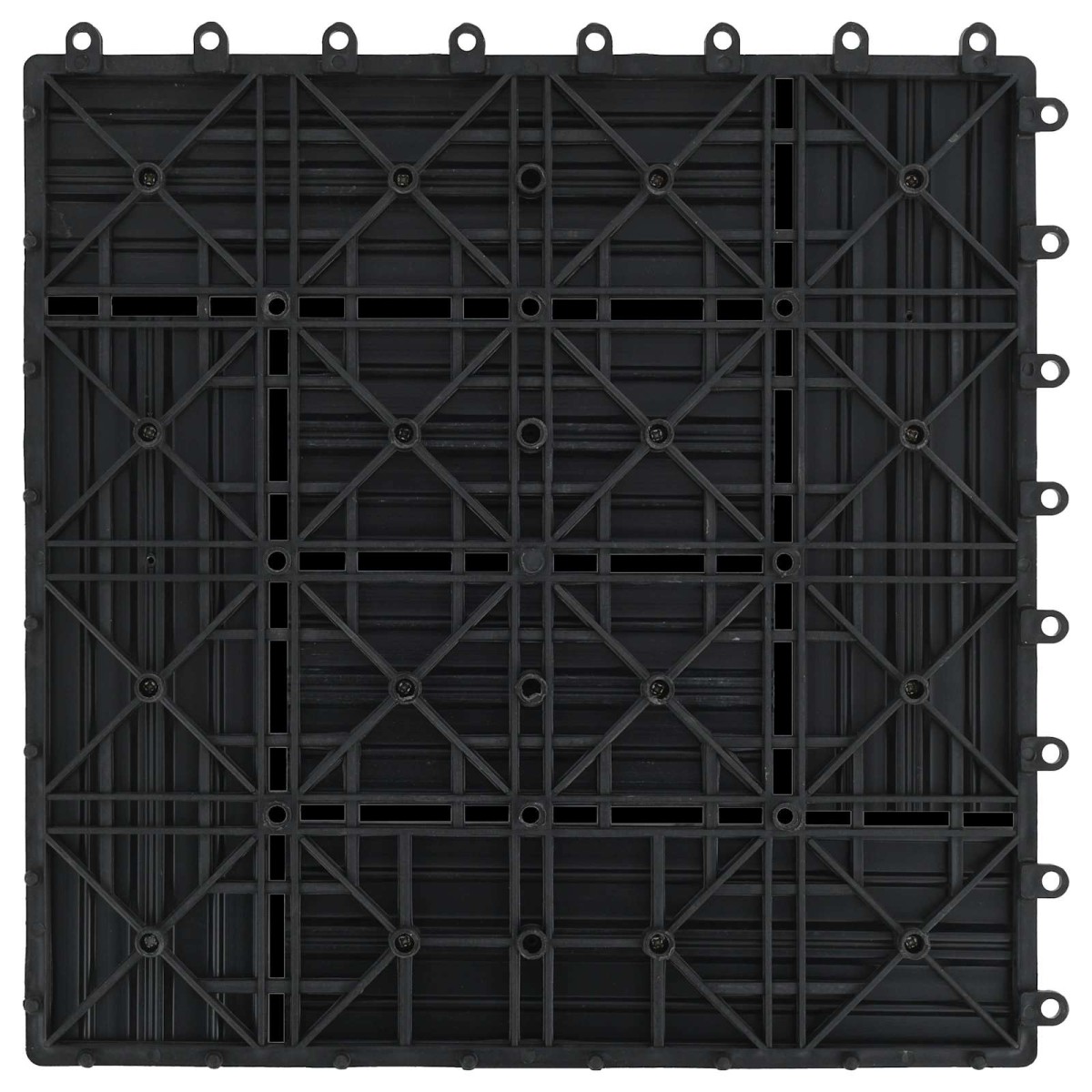 vidaXL Πλάκα Κατασκευής 11 τμχ. Μαύρο 30 x 30 cm WPC