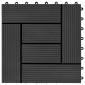 vidaXL Πλάκα Κατασκευής 11 τμχ. Μαύρο 30 x 30 cm WPC