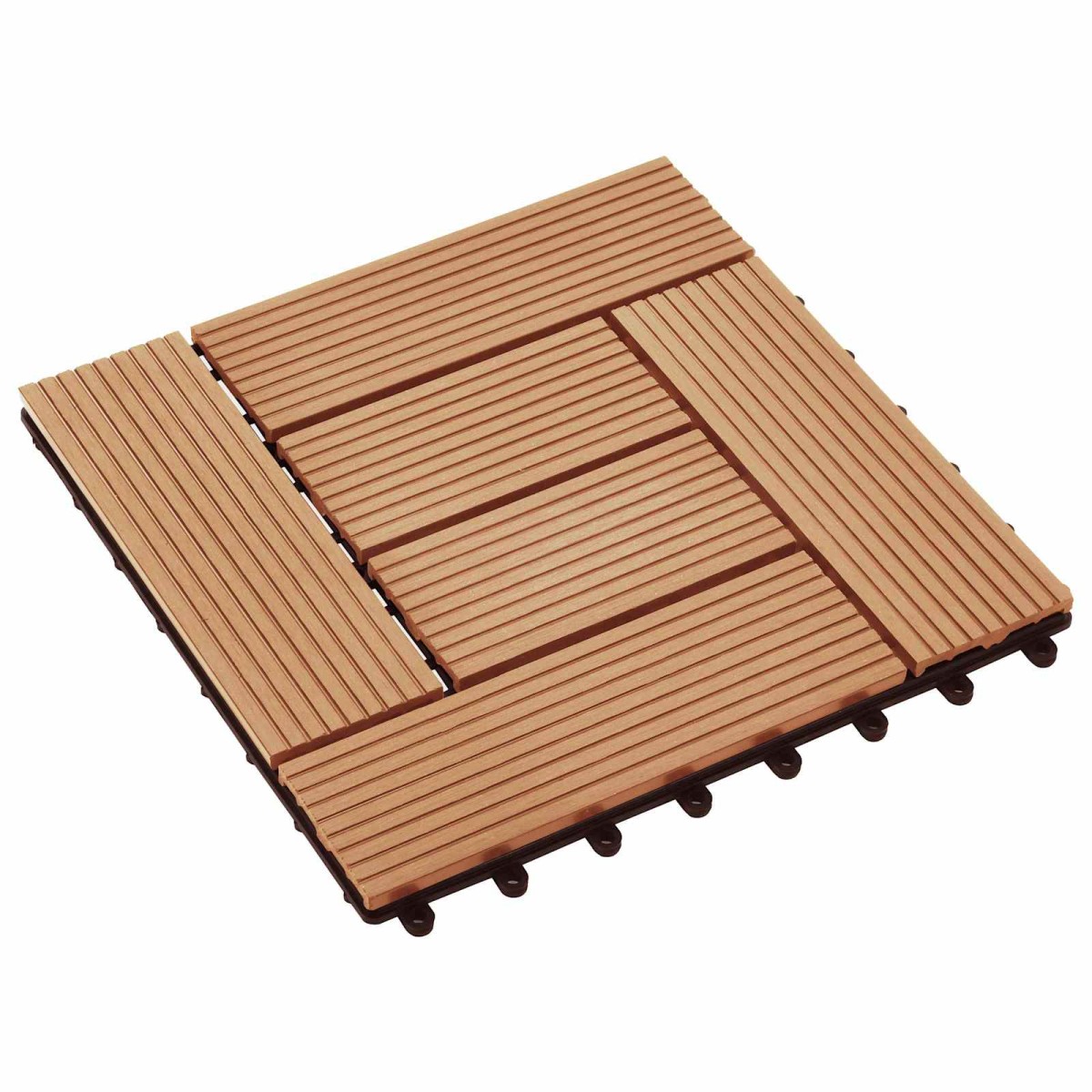 vidaXL Πλάκα Κατασκευής 11 τμχ. Ξύλο teak 30 x 30 cm WPC