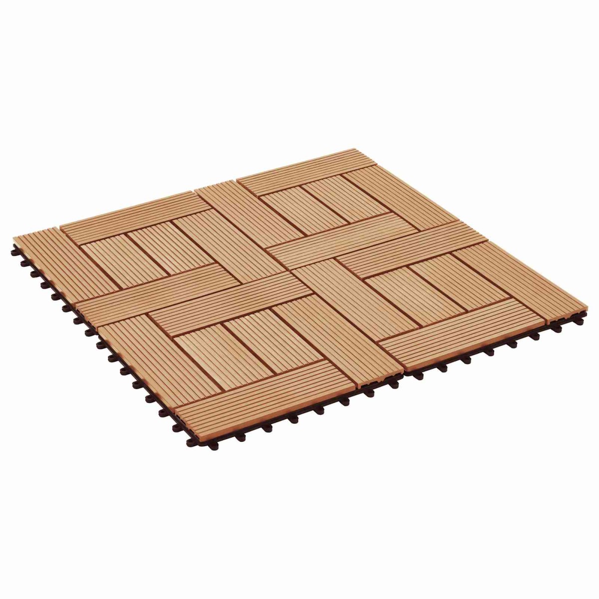 vidaXL Πλάκα Κατασκευής 11 τμχ. Ξύλο teak 30 x 30 cm WPC