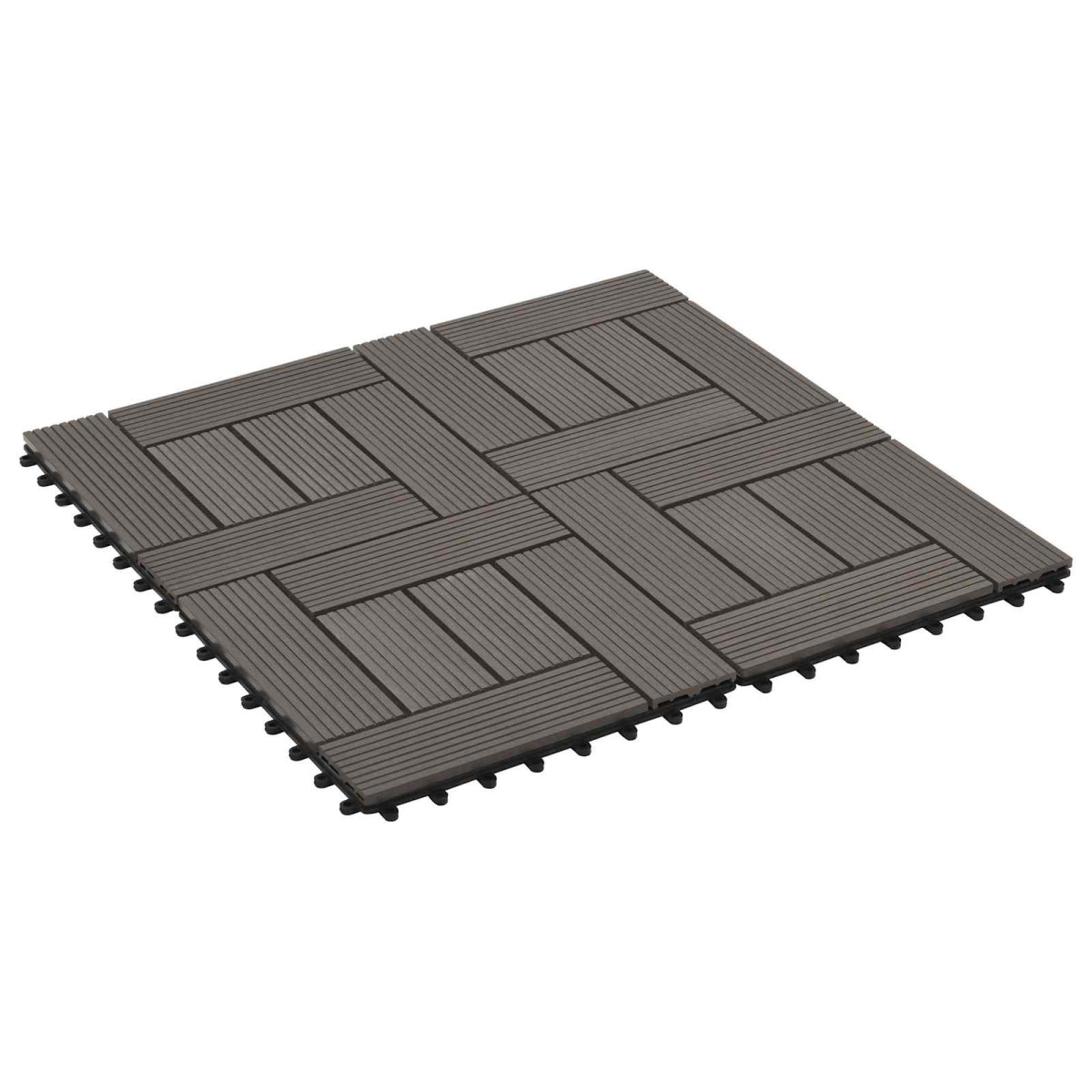 vidaXL Πλάκα Κατασκευής 11 τμχ. Σκούρο Καφέ 30 x 30 cm WPC