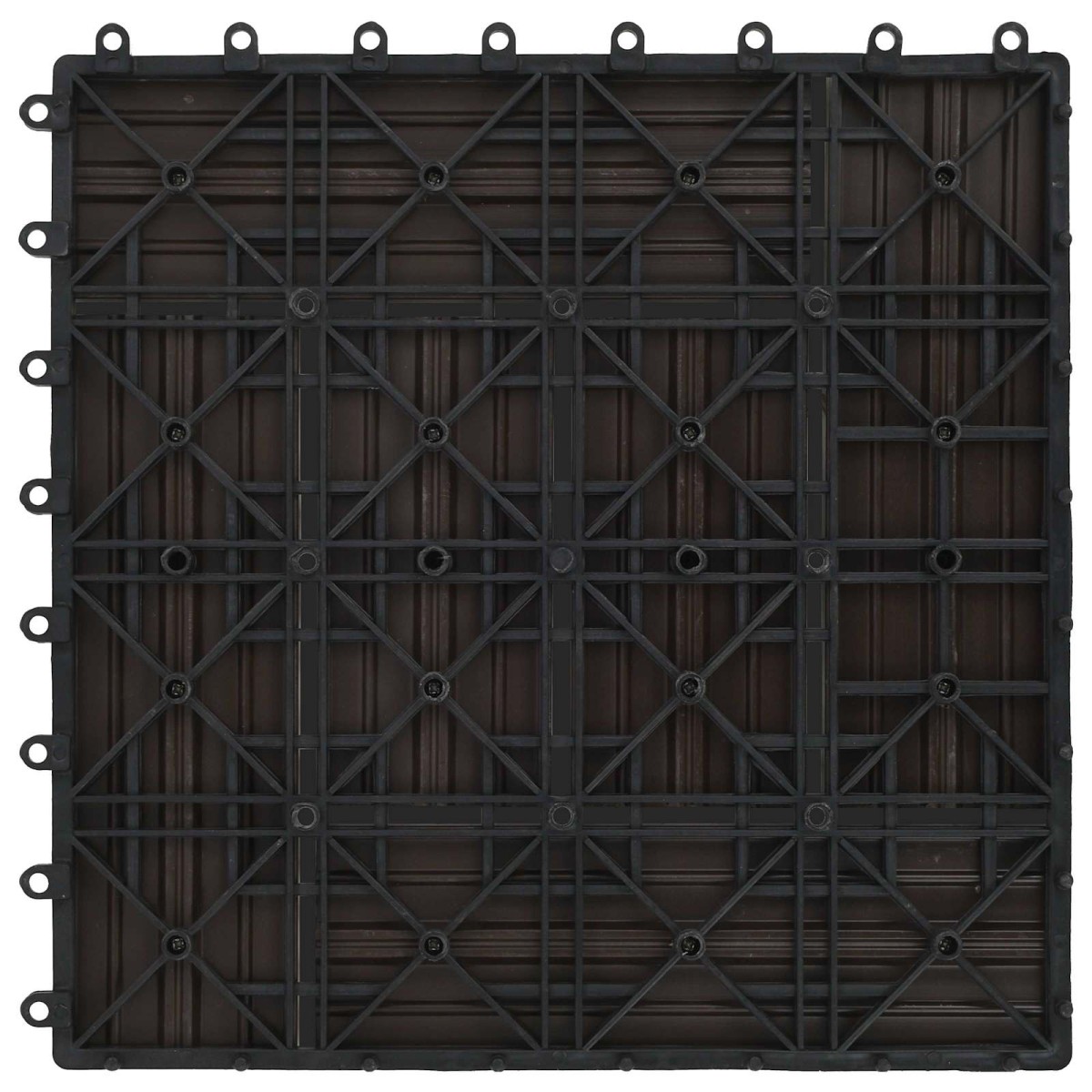 vidaXL Πλάκα Κατασκευής 11 τμχ. Σκούρο Καφέ 30 x 30 cm WPC