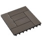 vidaXL Πλάκα Κατασκευής 11 τμχ. Σκούρο Καφέ 30 x 30 cm WPC