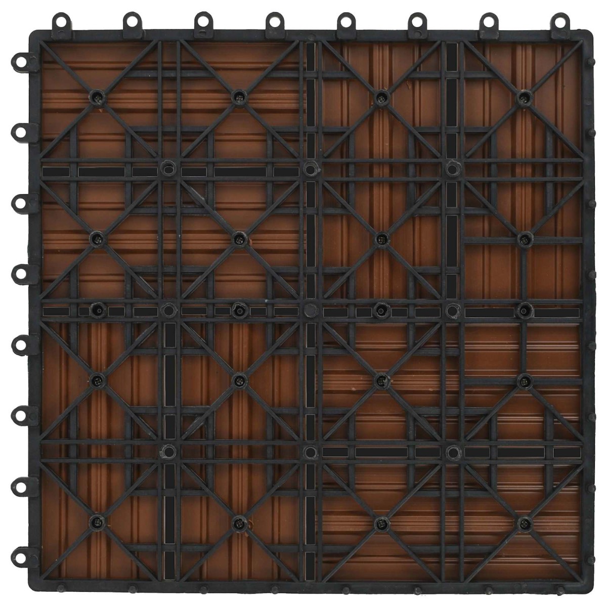 vidaXL Πλάκα Κατασκευής 11 τμχ. Καφέ 30 x 30 cm WPC