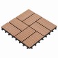 vidaXL Πλάκα Κατασκευής 11 τμχ. Καφέ 30 x 30 cm WPC
