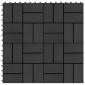 vidaXL Πλάκα Κατασκευής 11 τμχ. Μαύρο 30 x 30 cm WPC