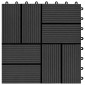 vidaXL Πλάκα Κατασκευής 11 τμχ. Μαύρο 30 x 30 cm WPC