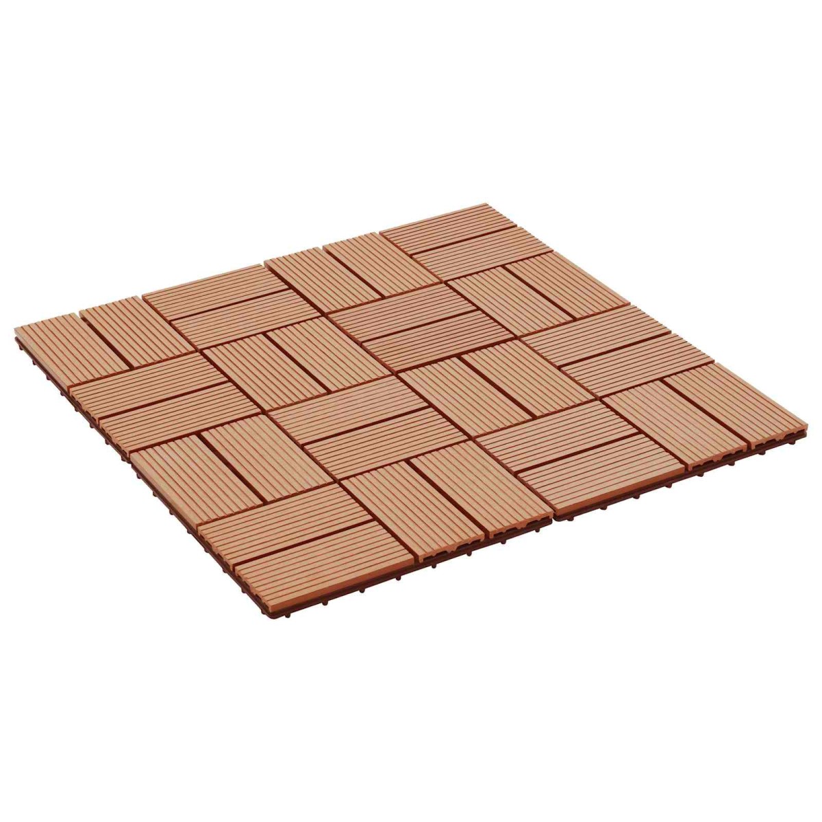 vidaXL Πλάκα Κατασκευής 11 τμχ. Ξύλο teak 30 x 30 cm WPC