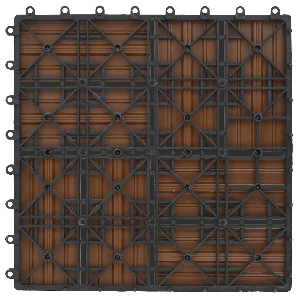 vidaXL Πλάκα Κατασκευής 11 τμχ. Ξύλο teak 30 x 30 cm WPC
