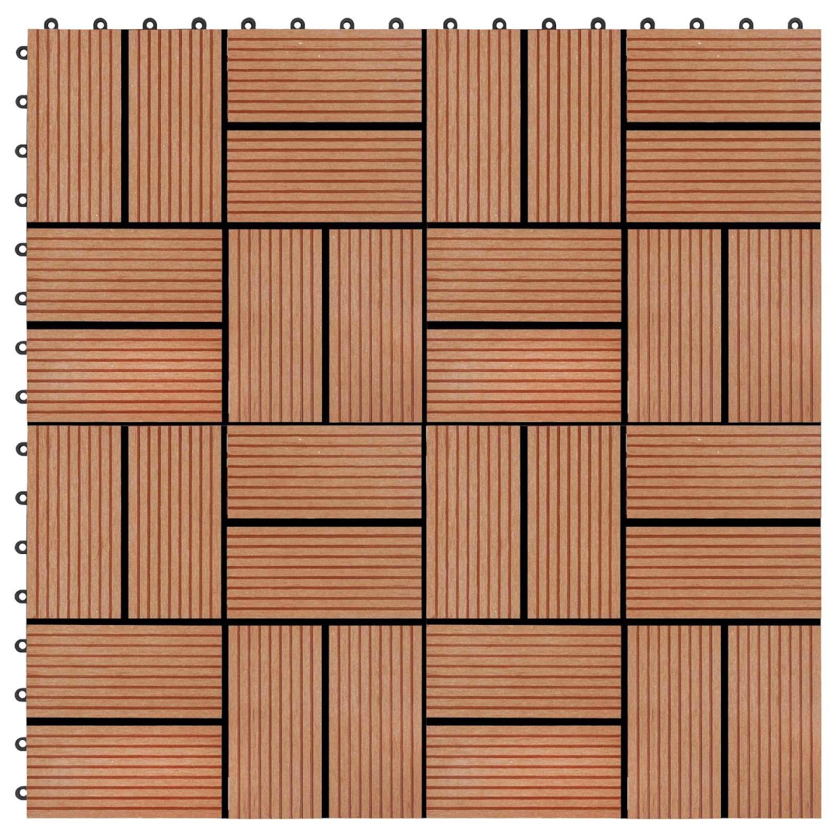 vidaXL Πλάκα Κατασκευής 11 τμχ. Ξύλο teak 30 x 30 cm WPC