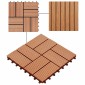 vidaXL Πλάκα Κατασκευής 11 τμχ. Ξύλο teak 30 x 30 cm WPC