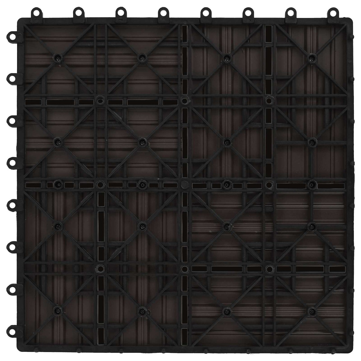 vidaXL Πλάκα Κατασκευής 11 τμχ. Σκούρο Καφέ 30 x 30 cm WPC