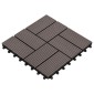 vidaXL Πλάκα Κατασκευής 11 τμχ. Σκούρο Καφέ 30 x 30 cm WPC