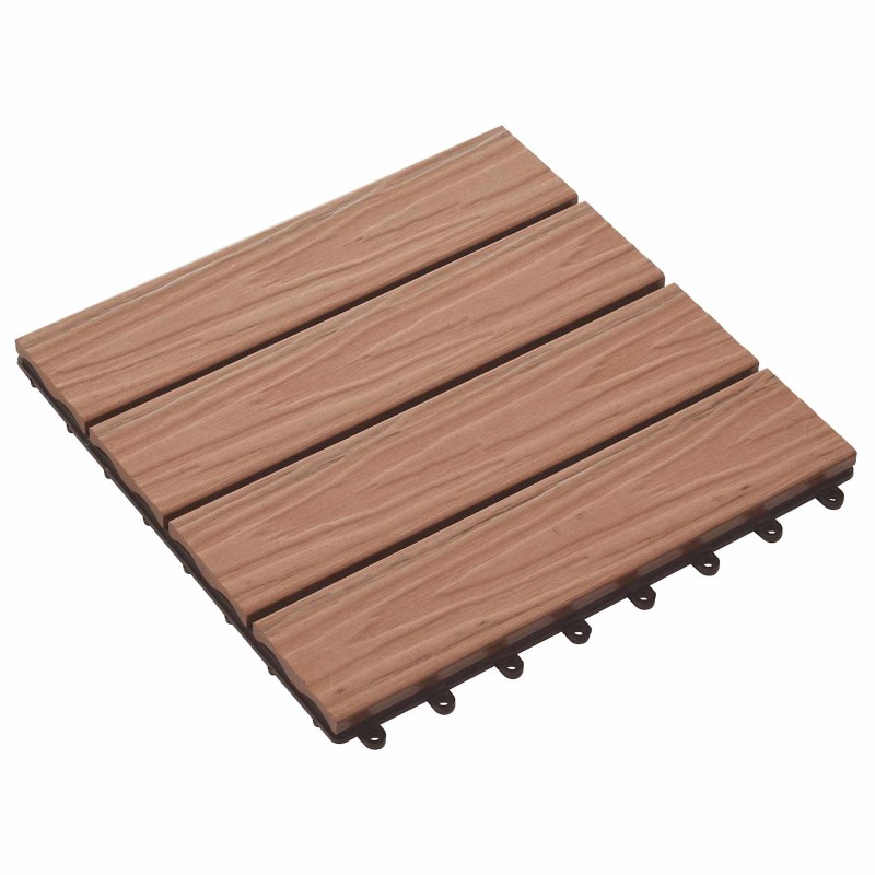 vidaXL Πλάκα Κατασκευής 11 τεμ. Ανοιχτό καφέ 30 x 30 cm WPC