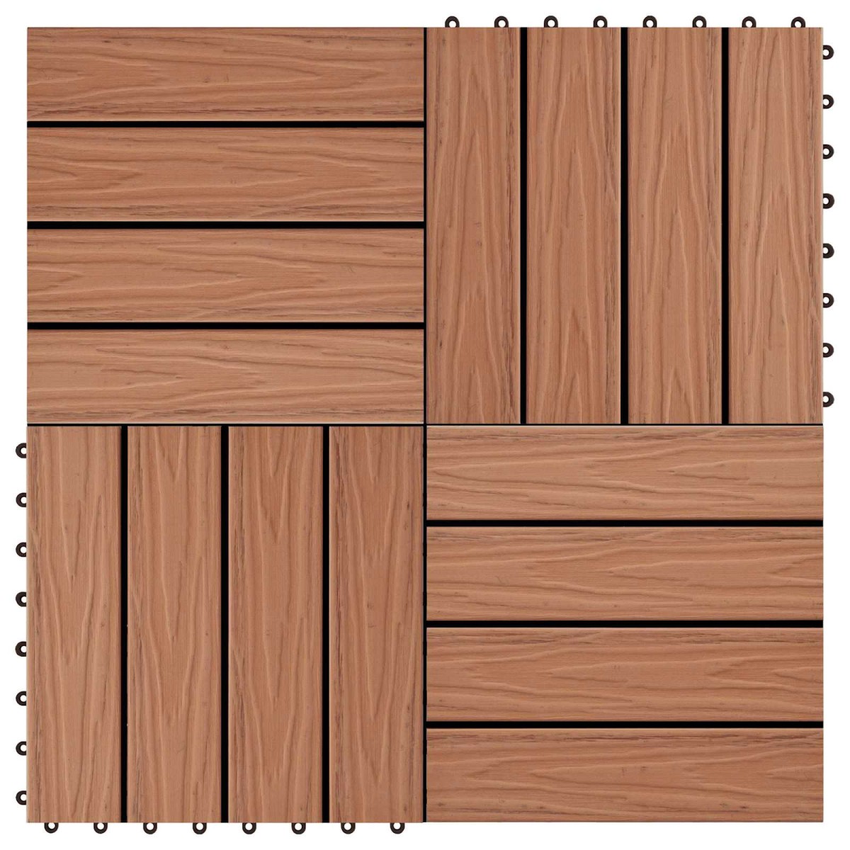 vidaXL Πλάκα Κατασκευής 11 τεμ. Ανοιχτό καφέ 30 x 30 cm WPC