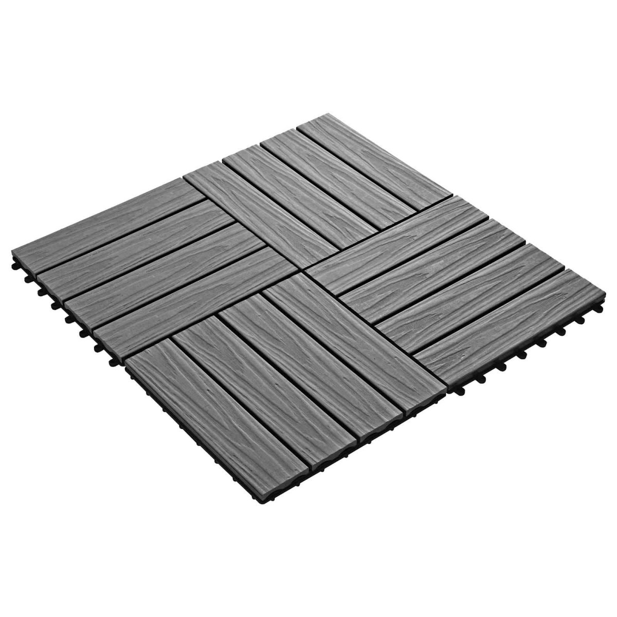 vidaXL Πλάκα Κατασκευής 3D Σχεδίαση 11 τεμ. Γκρι 30 x 30 cm WPC