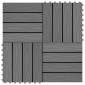 vidaXL Πλάκα Κατασκευής 3D Σχεδίαση 11 τεμ. Γκρι 30 x 30 cm WPC