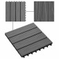 vidaXL Πλάκα Κατασκευής 3D Σχεδίαση 11 τεμ. Γκρι 30 x 30 cm WPC