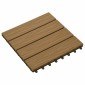 vidaXL Πλάκα Κατασκευής 3D Σχεδίαση 11 τεμ. Ξύλο teak 30 x 30 cm WPC