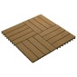 vidaXL Πλάκα Κατασκευής 3D Σχεδίαση 11 τεμ. Ξύλο teak 30 x 30 cm WPC