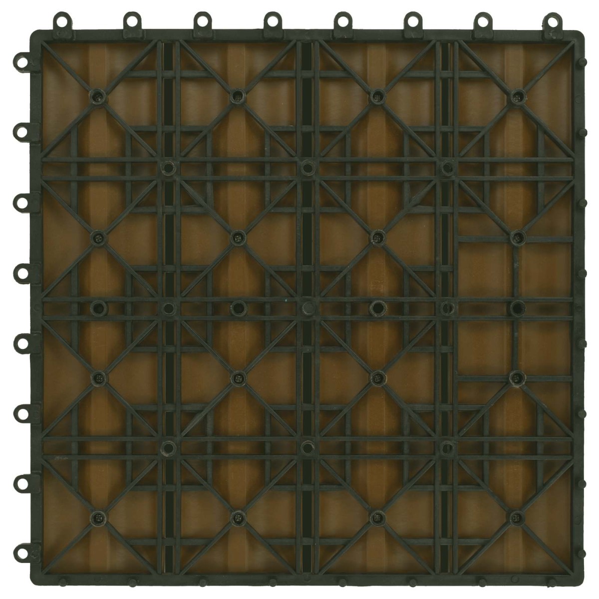 vidaXL Πλάκα Κατασκευής 3D Σχεδίαση 11 τεμ. Ξύλο teak 30 x 30 cm WPC