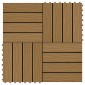 vidaXL Πλάκα Κατασκευής 3D Σχεδίαση 11 τεμ. Ξύλο teak 30 x 30 cm WPC