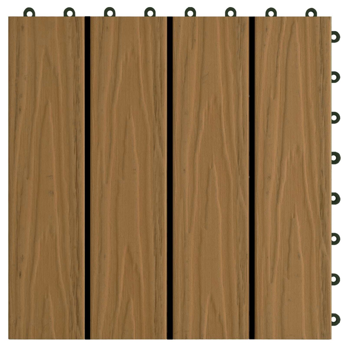 vidaXL Πλάκα Κατασκευής 3D Σχεδίαση 11 τεμ. Ξύλο teak 30 x 30 cm WPC