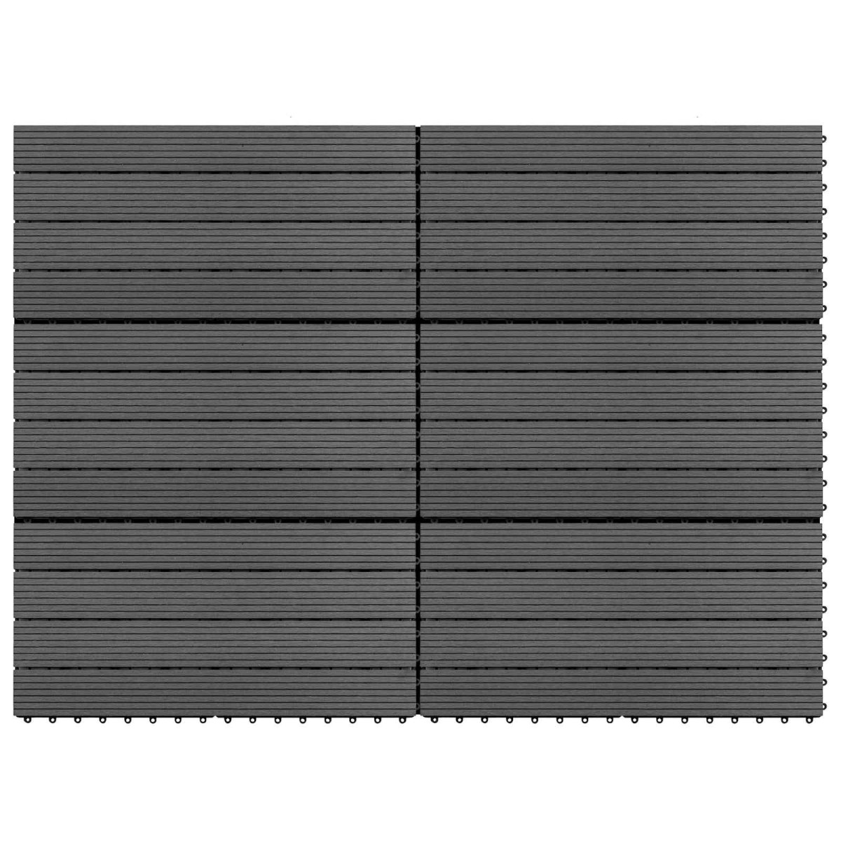 vidaXL Πλάκα Κατασκευής 6 τμχ. Γκρι 60 x 30 cm WPC