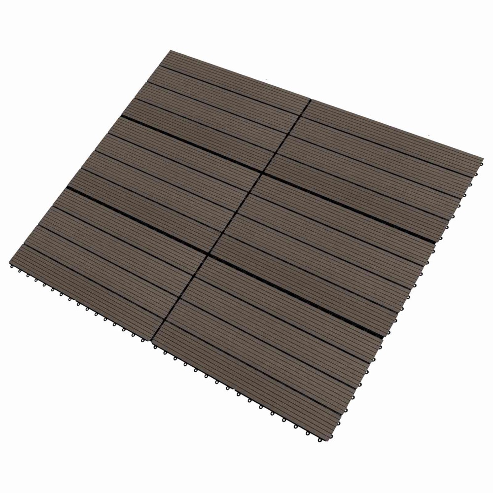 vidaXL Πλάκα Κατασκευής 6 τεμ. Σκούρο Καφέ 60 x 30 cm WPC