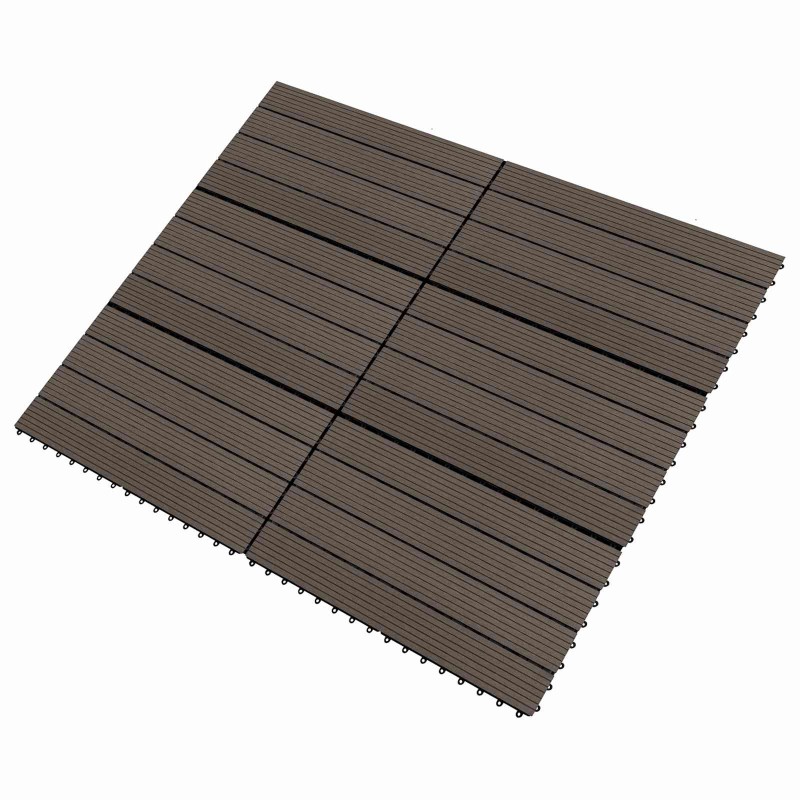 vidaXL Πλάκα Κατασκευής 6 τεμ. Σκούρο Καφέ 60 x 30 cm WPC