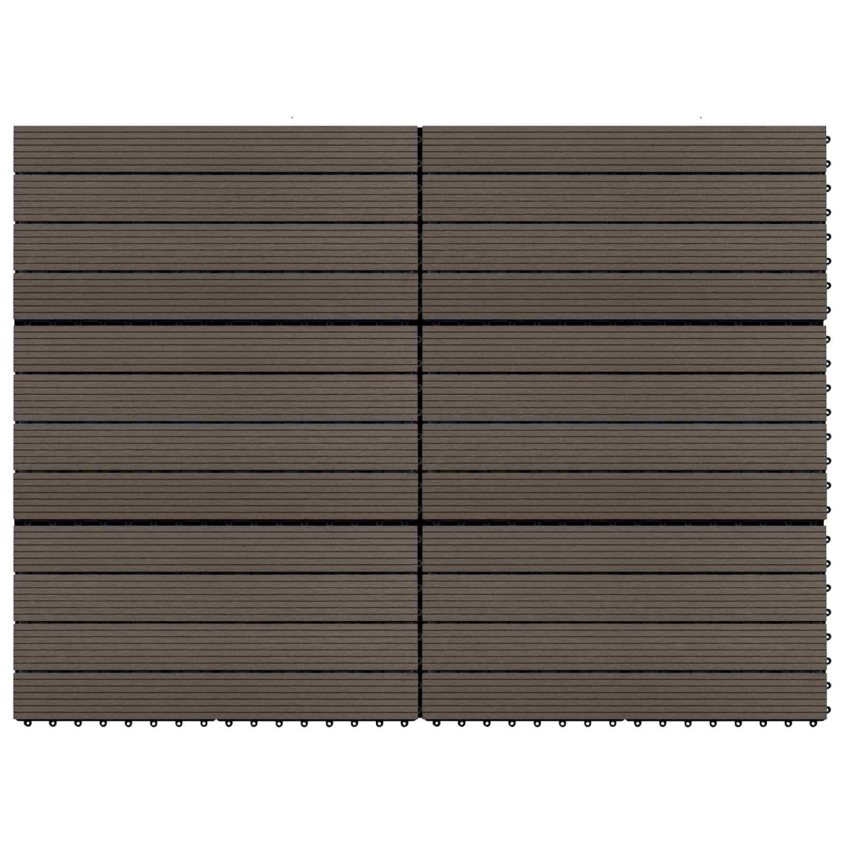 vidaXL Πλάκα Κατασκευής 6 τεμ. Σκούρο Καφέ 60 x 30 cm WPC