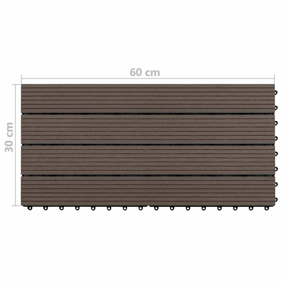 vidaXL Πλάκα Κατασκευής 6 τεμ. Σκούρο Καφέ 60 x 30 cm WPC