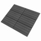 vidaXL Πλάκα Κατασκευής 6 τεμ. Μαύρο 60 x 30 cm WPC