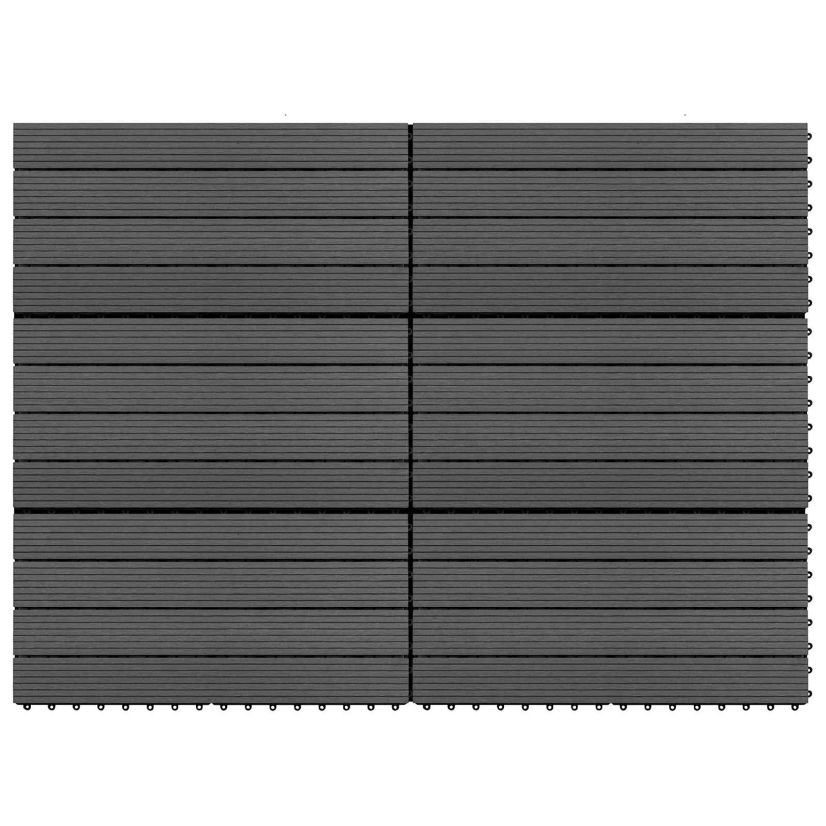 vidaXL Πλάκα Κατασκευής 6 τεμ. Μαύρο 60 x 30 cm WPC