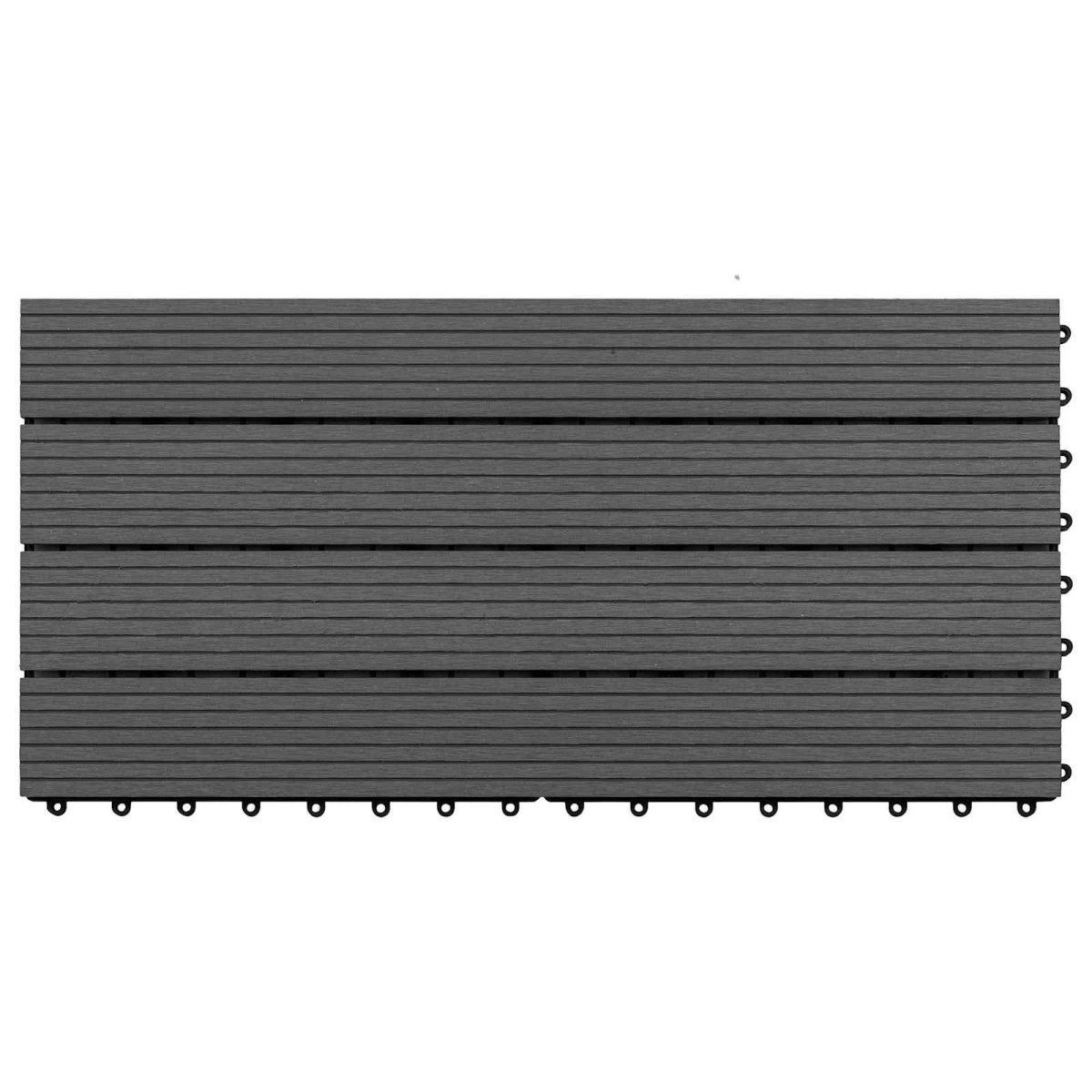 vidaXL Πλάκα Κατασκευής 6 τεμ. Μαύρο 60 x 30 cm WPC