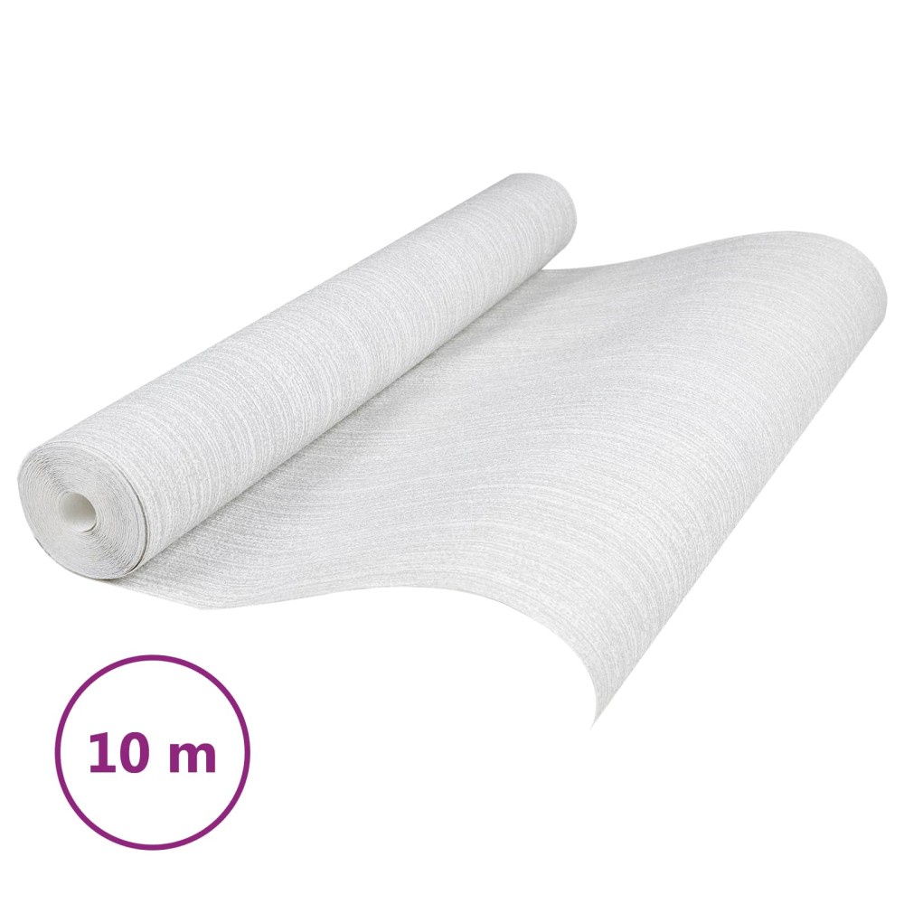 vidaXL 3D Στερεή Ταπετσαρία Ριγέ Ανοιχτό γκρι 10 x 0,53 μ