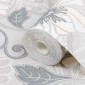 vidaXL 3D Στερεή Ταπετσαρία Ριγέ Φλοράλ 10 x 0,53 μ Μη Υφασμένο Ύφασμα