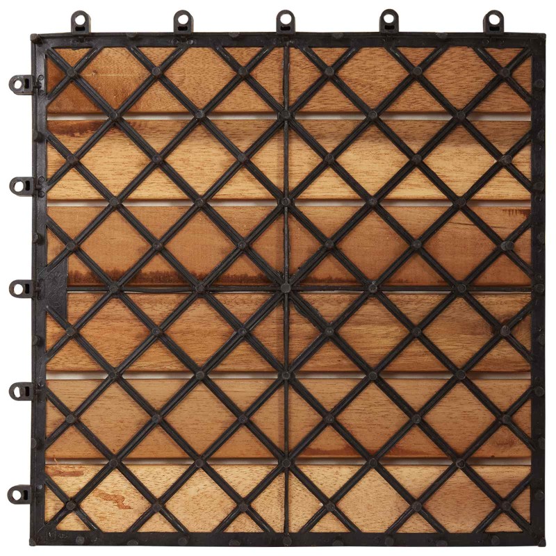 vidaXL Πλάκα Κατασκευής 10 τεμ. Καφέ 30 x 30 cm Ξύλο Ακακίας